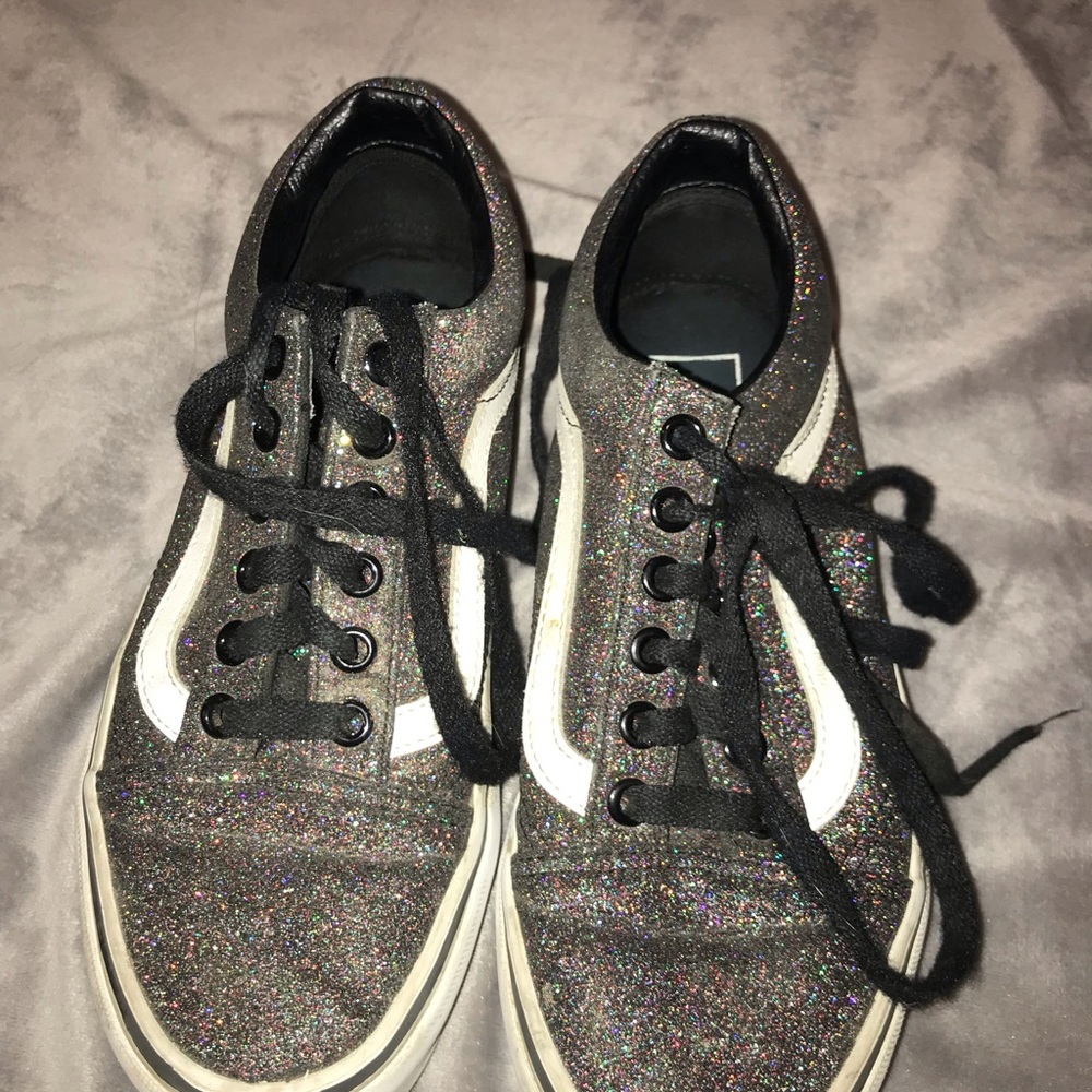 Dark holographic glittery vans.